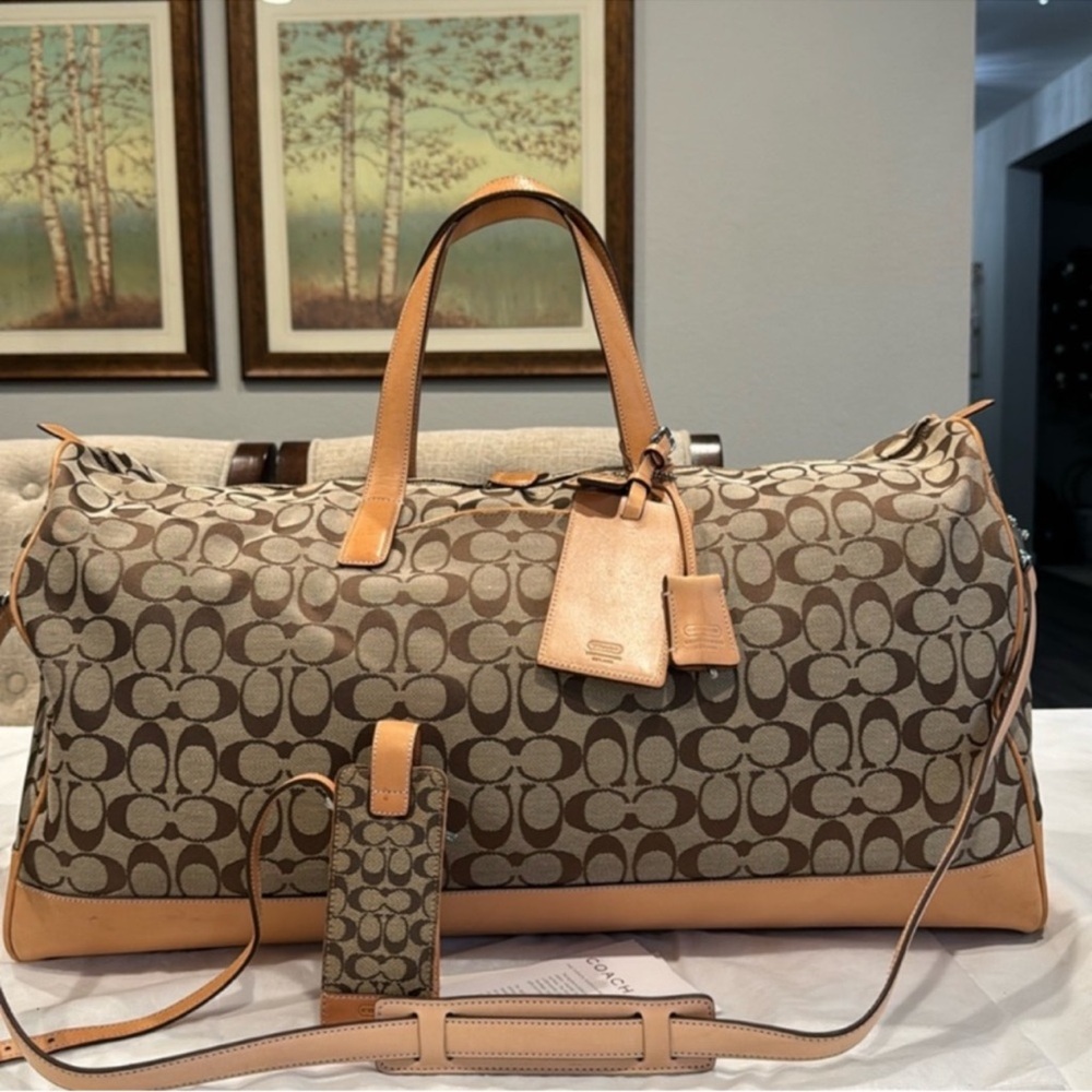 Coach Brown Signature Duffel Bag